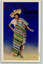 Tijuana - Frau Tracht Sombrero Hut Greetings