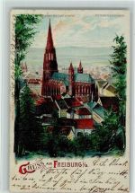 W7800 Freiburg im Breisgau Gruss aus HGL, Verlag Meteor 1902 Lithographie