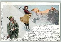 sign. Platz, Ernst AK Bergsteiger 1900 Gebrauchsspuren
