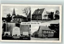 38159 W3303 Sierße - Kirche Schule Ehrenmal Geschäftshaus E. Caspari