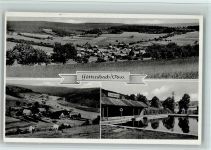 64756 W6121 Güttersbach 1955 - Schwimmbad und Teilansicht, gute Erhaltung AK