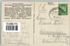 W2800 St. Magnus Eselfahrten Kutsche im Brunnenhof AK Esel 1925 Gebrauchsspuren