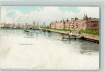 Stockholm 1900 Lithographie / Künstlerkarte Gruss aus - sign Anna Palm