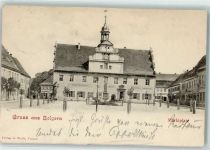 04874 O7293 Belgern b Torgau 1902 - Marktplatz Stadt Sparkasse Amtsgericht Raths Keller Säule hr