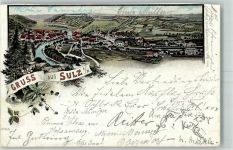 72160 W7240 Sulz am Neckar 1898 Gebrauchsspuren Lithographie