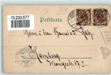 24768 W2370 Rendsburg 1897 Gebrauchsspuren Post Gymnasium Nobiskrüger Gehölz Segelboote Lithographe
