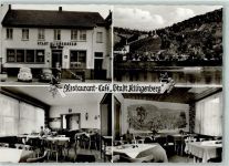 63911 W8763 Klingenberg a. Main - Gasthaus-Cafe Klingenberg Gastraum VW-Käfer Emailleschilder