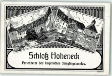 91472 W8531 Ipsheim Künstlerkarte Ferienheim Schloß Hoheneck Bayerischer Bahnpoststempel sign