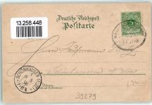 39279 O3404 Loburg b Magdeburg 1898 - Truppen-Übungsplatz Kommandatur Berg-Hotel Soldaten Trompete Gewehr Bajonett Bahnpoststempel