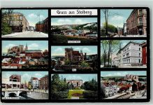 52222 W5190 Stolberg , Rheinl - Steinwegstraße Burg Kath. Kirche Partie an der Neustraße Kaiserplatz Burg Prymsche Werke Amtsgericht Gymnasium Kortumstraße