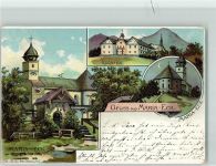 83313 W8227 Maria Eck , Kr Traunstein, Oberbay 1899 Lithographie Kloster