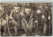 Soldat Männer Denizard Karikatur sign. Orens Motiv Frankreich Künstlerkarte