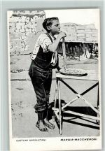 Volkstypen - Mangia-Maccheroni, gute Erhaltung AK Trachten Italien 1900