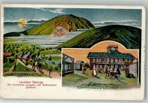 O7406 Waltersdorf b Altenburg, Thür Lausitzer Gebirge Gasthaus a.d. Lausche Berggesicht 1913 Gebrauchsspuren