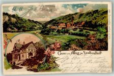 93152 W8419 Alling , Oberpf 1900 Gebrauchsspuren Lithographie-Künstlerkarte Laaberthal Pension-Gasthaus