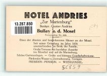 56859 W5584 Bullay FOTO KEINE AK Hotel Andries