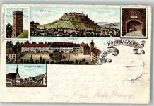 71679 W7144 Hohenasperg 1901 Gebrauchsspuren Rathaus Burg Festung Hohenasperg Lithographie