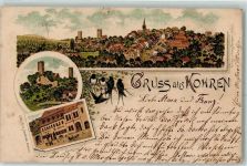 04655 O7234 Kohren-Sahlis 1897 Lithographie Ruine Ratskeller