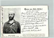 Max Slema mit dem silbernen Schädel Gruß aus Süd Afrika Buren