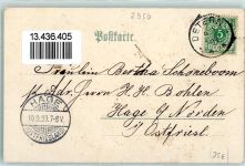 26789 W2950 Leer Ostfriesland 1899 Lithographie Rathaus