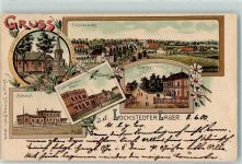 25551 W2214 Lockstedt , Holst 1900 Lithographie Lockstedter Lager Denkmal und Generalsbarake Wache Verwaltung Post Bahnhof