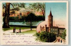 Liegnitz Legnica 1900 Lithographie Gruss aus Sonnenschein Kgl. Regierung