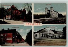 Kohlfurt Wegliniec 1918 Lithographie Postbeamtenhaus Bahnhof Bahnhofstrasse Hotel Waldhaus
