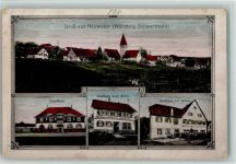 75385 W7266 Neuweiler , Kr Calw 1921 Gebrauchsspuren Schule, Gasthaus zur Krone und Adler , Eckknick AK