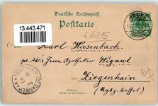 35325 W6315 Mücke 1898 Lithographie Bahnhof Postgebäude Schumann Baist Reitz alte Mücke