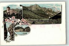 9900 Lienz Gebrauchsspuren Schloss Bruck Galitzen-Klamm Tristacher See Lithographie