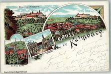 95326 W8650 Kulmbach 1900 Lithographie Plassenbur st. Petri-Kirche