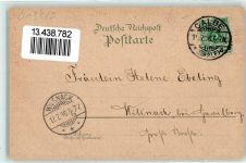 39240 O3310 Calbe 1896 Gebrauchsspuren Rathaus u. Denkmal Kaiserl. Postamt Ev. Kirche Kath. Kirche Wasserturm Bartelshof
