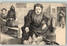Frauengefängnis Denizard Karikatur sign. Orens Motiv Frankreich 1902 Künstlerkarte