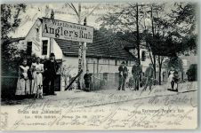 10115 W1000 Zehlendorf 1905 - Gasthaus Angler´s Ruh Wirtshaus Gruss Hund Kind Frau Mann