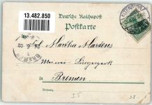 04600 O7400 Altenburg , Thür 1902 Gebrauchsspuren Museum Bahnhof Kaiser Wilhelm Denkmal Burgstraße Lithographie