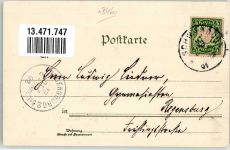 92421 W8460 Schwandorf , Bay 1897 Lithographie vom Kreuzberg gesehen Marktplatz