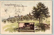 73630 W7064 Buoch Gebrauchsspuren Villenquartier 500 m Station Grunbach Winnenden Kirche Lithographie