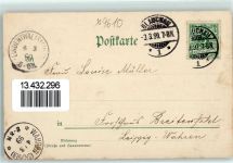 08371 O9610 Glauchau 1899 Lithographie Schloss Hinter-Glauchau Geschäftshaus O. B. & Co Gründelteich Ruderboote