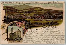 93437 W8492 Furth i Wald 1900 Lithographie Pfarrkirche