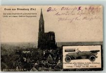 Strasbourg Straßburg Mathis Automobilwerke Stadtüberflug mit einem Mathis Flugapparat Auto Gebrauchsspuren