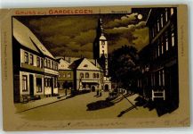 39638 O3570 Gardelegen Gebrauchsspuren Rathaus Konditorei Litographie-Mondschein