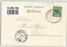78194 W7717 Immendingen 1899 Lithographie Zimmern Bahnhof Bahnhof-Gasthaus Ambs Donautal Bahnpost Singen-Offenburg