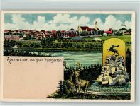 88326 W7960 Aulendorf , Württ Lithographie Eisenbahn, gute Erhaltung AK