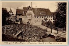 78554 W7209 Aldingen , Kr Tuttlingen Gebrauchsspuren Brauerei u. Gasthaus z. Rose