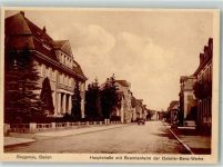 76571 W7560 Gaggenau - Hauptstraße mit Beamtenheim der Daimler Benz Werke Oldtimer Litfaßsäule