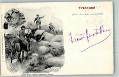 Boer War - Boers Seeking Cover Transvaal Buren 1900