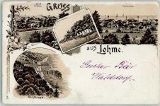 18551 O2331 Lohme , Rügen 1900 Lithographie Vorläufer Dorf Strandufer Küstenpartie