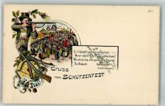 Schießbude Schütze Verlag Bruno Bürger u. Ottillie Nr. 531 Schützenfest 1899 Lithographie