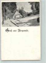 27726 W2862 Worpswede 1899 - Nordeutsches Bauernhaus Zeichnung