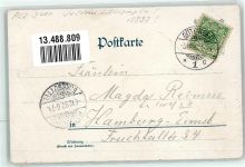 37073 W3400 Göttingen , Niedersachs 1897 Lithographie Bahnhof Offizier Flagge Bismarckturm Plesse